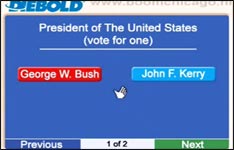 Voting Machine, Bush, Kerry