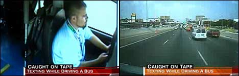 Busfahrer, SMS schreiben