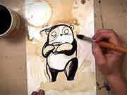 Coffee Panda, timelapse, Kaffee-Kunst