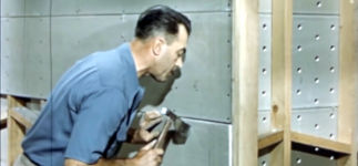 Drywall installation in 1950