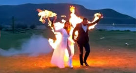 Hochzeit heiraten Feuer