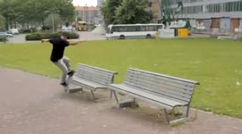 skateboarder, kran, bus, fail