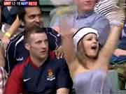 Man Expose His Girlfriend's Tits on Rugby Cam