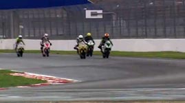 unusual crash for two race bikes