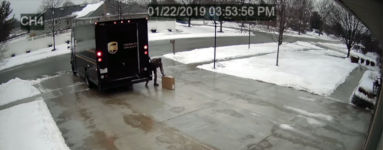 UPS Fahrer Glatteis Paket